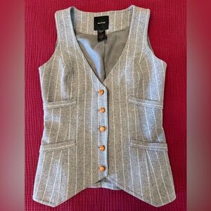 Smythe Wool Blend Grey Stripe Waistcoat Vest